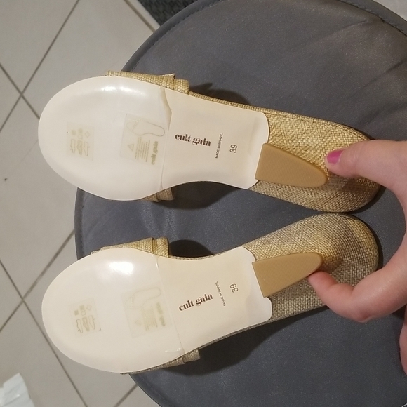 💕CULT GAIA💕 Nelly Sandal Tan Natural Raffia Open Toe Mule Low Heel 60s 39 NWT - Picture 10 of 16